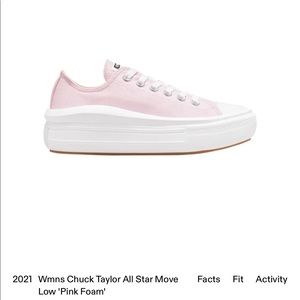 Chuck Taylor® All Star® Move Low Top Platform Sneaker in pink foam size 6!